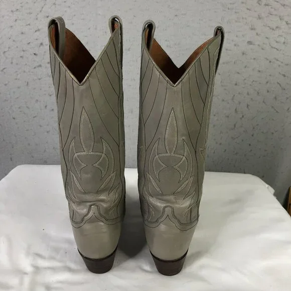 Dan Post Boots Womens Size 6.5C Gray Leather Western Pointed Toe Spain 4117 - Picture 3 of 16